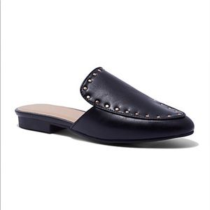 Black studded mule